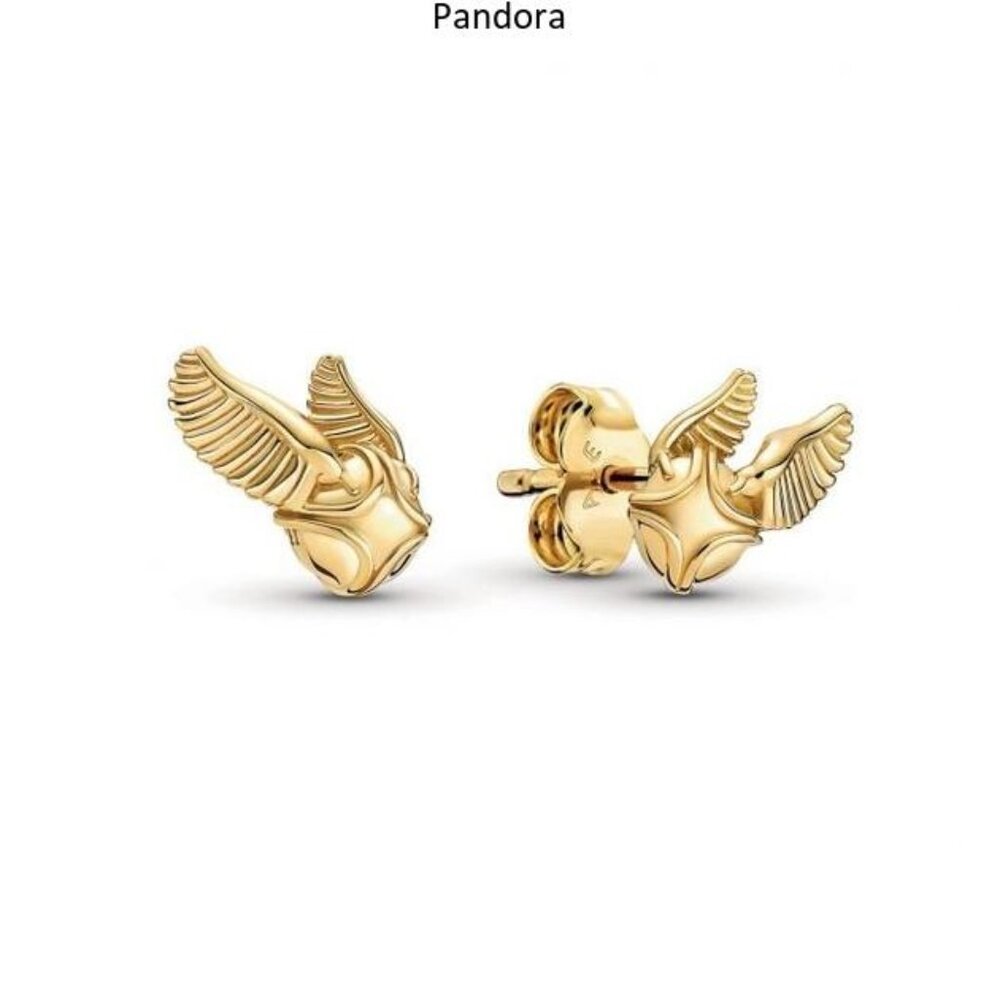Gold Winged Stud Earrings